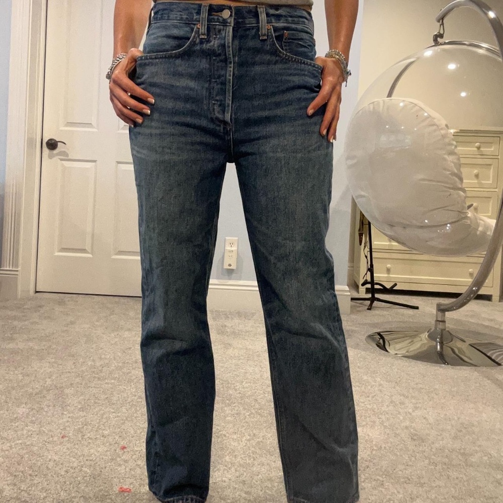 Straight-Leg High Waisted Jeans